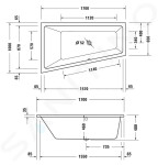 Duravit No.1 Vana asymetrická, 1700x1000 mm, levá, bílá 700508000000000