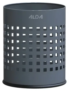 ALDA Officer šedá / Odpadkový koš / 7 l / děrovaný / lakovaná ocel