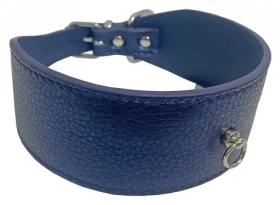 HUHUBAMBOO Obojek Metal modrý XL / Pro chrty / 50 mm x 37-42 cm / Hovězí kůže (355439)