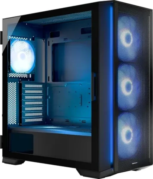 MODECOM Horizon Flow ARGB černá / Skříň / E-ATX / tvrzené sklo / 4x 140mm / 1x USB-C / bez zdroje (AT-HORIZON-MG-ARGB-10-000000-0002)