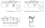 IDEAL STANDARD - Strada II Nábytkové dvojumyvadlo 1240x460 mm, 2 otvory pro baterii, bílá T300501