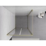 MEXEN/S - Exo sprchový kout dveře křídlové 90 x 90, transparent, zlato 814-090-090-50-00