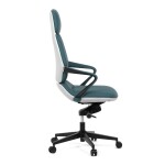 Kancelářské křeslo, zelená ekokůže, houpací mechanismus s aretací ve 4 polohách, kovový kříž, kolečka pro tvrdé povrchy