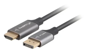 Lanberg / Kabel DisplayPort na HDMI / M-M / 4K / 1 m (CA-DPHD-20CU-0010-BK)