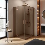 REA/S - Sprchová kabina Hugo Double 80x80 Copper Brush KPL-K6971