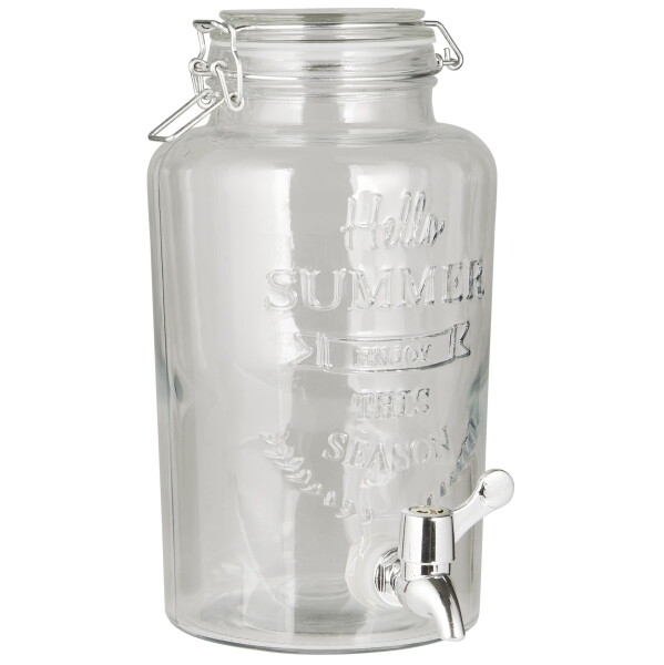 Ib Laursen Nádoba na limonádu Hello Summer 2,9 l, čirá barva, sklo, kov, plast