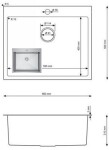 Erga HD, 1-komorový ocelový dřez 600x500x210 mm, ocelová, ERG-MLS-HD6050