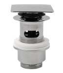 Omp Tea - Umyvadlová výpust 5/4“, click-clack, hranatá zátka, 32-52, chrom 8540.360.5