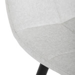 Židle jídelní, bílá látka, čtyřnohá kovová podnož, černý mat