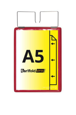 Djois zpevněná identifikační kapsa se závěsem, A5, červená, 10 ks