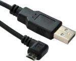 MicroConnect kabel USB2.0 A (M) - microUSB B (M) zahnutý 90° 3m černá / 480Mbit/s (USBABMICRO3ANG)