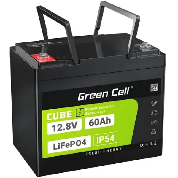 Green Cell LFPGC12V60AH / Baterie LiFePO4 / 12,8V / 60Ah / 768Wh (LFPGC12V60AH)