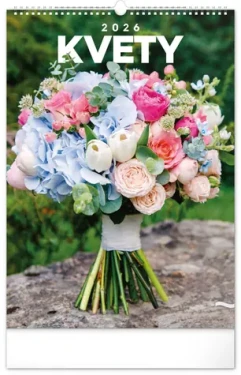 NOTIQUE Nástenný kalendár Kvety 2026 / 33 x 46 cm (PGN-35732-SK-L)