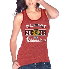 Majestic Dámský top Chicago Blackhawks 2015 Stanley Cup Champions Winning Contrast Tri-Blend Velikost: