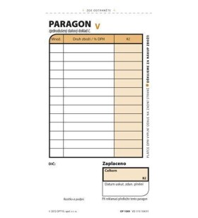 Paragon obchodní, 7,5 × 15 cm, 2 × 50 listů, číslovaný, NCR
