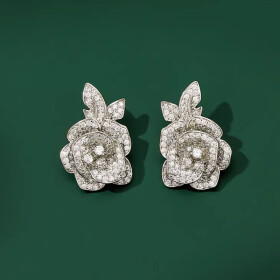 Náušnice s květinovým motivem Paulette, Stříbrná