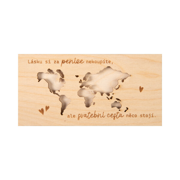 Svatební dřevěná kapsa na peníze - Na začátek - Albi