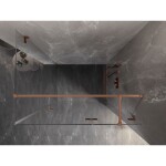 MEXEN/S - Lunar T sprchový kout dveře křídlové pravá 90 x 80, transparent, měď kartáčovaná 834T-090-080-65-00-P