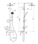 IDEAL STANDARD - Ceraflow ALU+ Sprchový set s baterií, 26x26 cm, 2 proudy, hedvábná černá BE204XG