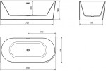 MEXEN/S - Mia volně stojící rohová vana levá 180 x 80, bílá, sifon a přepad bílá 52691808000L-20