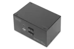 Digitus DS-12860 černá / KVM přepínač / 2-portový / Dual-Display / HDMI / 4K 30Hz / USB (DS-12860)