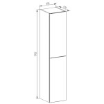 MEREO - Aira, koupelnová skříňka 170 cm vysoká, pravé otevírání, bílá CN714PN