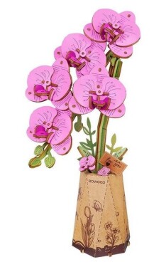 3D Dřevěná skládačka: Fialová orchidej