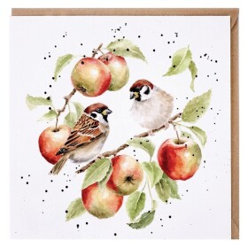 Přání Wrendale Designs The Apple Tree, 15x15 cm - Ptáčci