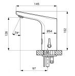 SANELA - Senzorové baterie Elektronická umyvadlová baterie, bateriové napájení, metal grey matt SLU 76HXB