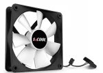1stCOOL SILENT FAN 120mm / Ventilátor / Hydro bearing / 1200 RPM / 33,3 CFM / 3-pin/Molex (F12-BLACK-WHITE)