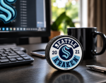 Mustang Puk Seattle Kraken NHL Cog