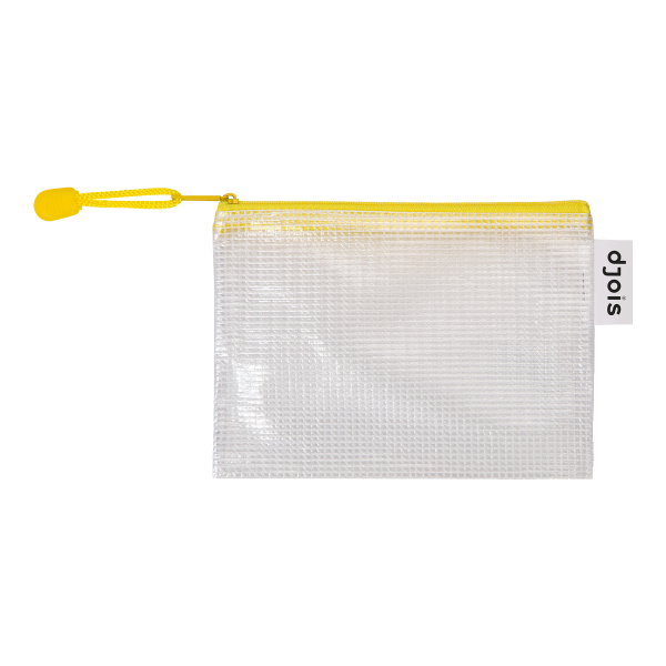 Djois obálka se zipem, A6, PVC síťovina, žlutá, 8 ks