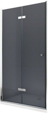 MEXEN - LIMA skládací dveře 100x190 cm 6mm, chrom, grafit se stěnovým profilem 856-100-000-01-40