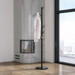 Věšák dřevěný stojanový, masiv bambus, černá + zlatá barva