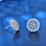 Royal Fashion stříbrné náušnice HA-XEA005-SILVER-MOISSANITE