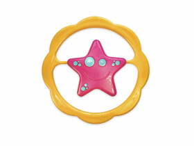 Chrastítko hvězda plast 13cm 4 barvy v sáčku 0m+