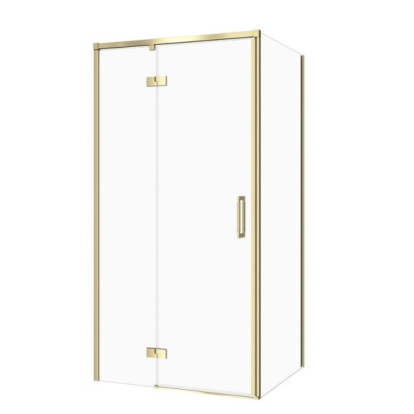 CERSANIT - Sada C281: kout LARGA, pant levý, zlato mat 100x90x195, čiré sklo VIR S601-489