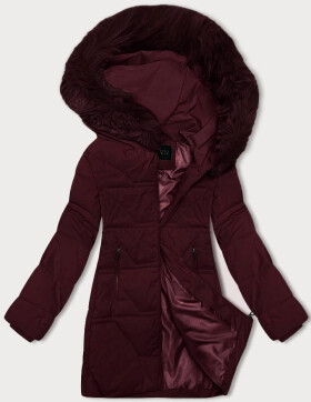 Dámská zimní bunda ve vínové bordó barvě s kapucí J Style (16M9099-06) odstíny červené L (40)