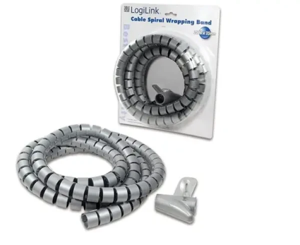 LogiLink KAB0013 stříbrná / Kabelová spirála / 2500 mm (KAB0013)