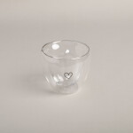 Eulenschnitt Skleněný hrnek Heart Double Glass, čirá barva, sklo