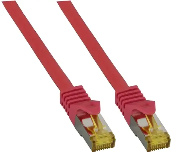 EFB Cat6a červená / Patch kabel / S/FTP / Cat7 Rohkabel / 0,25 m / RJ-45 / LSZH (MK7001.0,25R)
