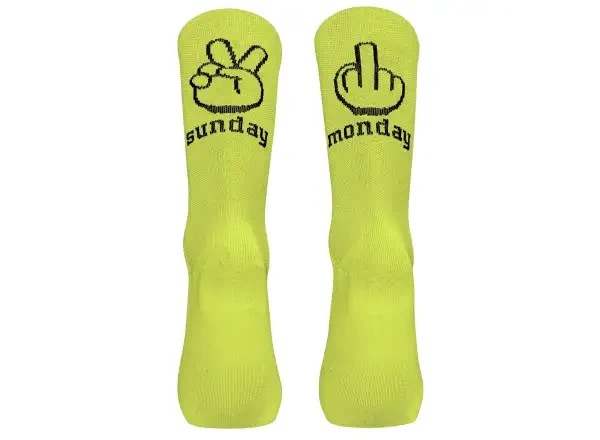 Northwave Sunday Monday cyklistické ponožky Yellow Fluo vel. L (44-47)