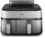 Philips 5000 series NA555/00 stříbrno-černá / Horkovzdušná fritéza / 2750 W / 40°C - 200C° / objem 9L (NA555/00)