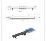 BESCO - Odtokový žlab VIRGO DUO GRAFIT s roštem 2v1 - Rozměr A - 60 ZLOL60VGR