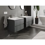 MEXEN/S - Orio koupelnová skříňka 60 cm s umyvadlem Vela, 2 zásuvky, grafit mat/bílá mat 91A10-06047-2-BFF66-W23M01