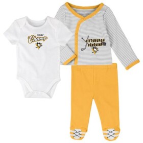 Outerstuff Dětské Body 3v1 Pittsburgh Penguins NHL 3 Piece Set Velikost: Batole 6-9 Měsíců