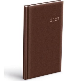 Diář 2027 T806 PVC tmavě hnědý 90x170mm