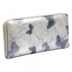 Luxusní dámská kožená lakovaná peněženka Gregorio Percis, stříbrná