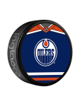 Inglasco / Sherwood Puk Edmonton Oilers Jersey Design Souvenir Collector Hockey Puck