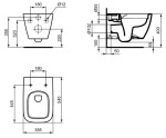 IDEAL STANDARD - i.Life B Závěsné WC, zadní odpad, RimLS+, bílá T461401